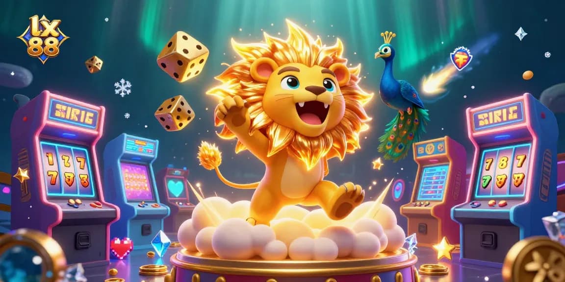 Experience thrilling gaming at lx 88 with our vibrant casino illustration featuring dynamic game elements and characters.