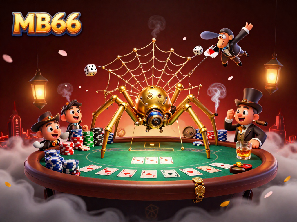 Engage with the thrilling world of MB66 at the casino, capturing excitement in a vibrant 3D scene.
