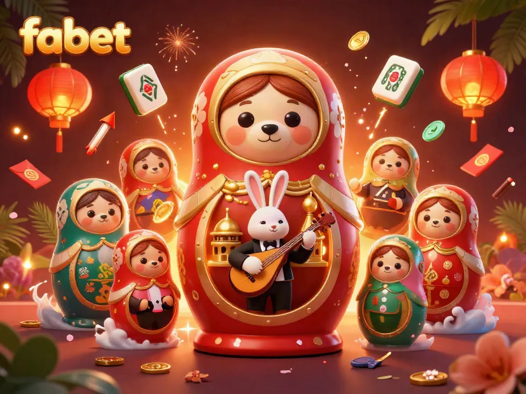 Experience the vibrant world of fabet with a festive casino-themed illustration featuring engaging characters and dynamic game elements.