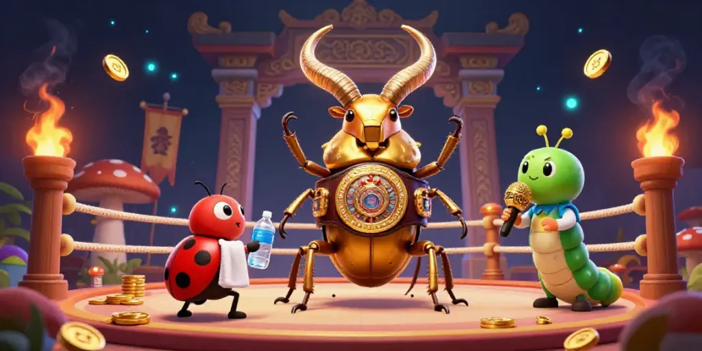 Experience exhilarating moments with mm88 in a dynamic 3D casino battle scene featuring vibrant characters.