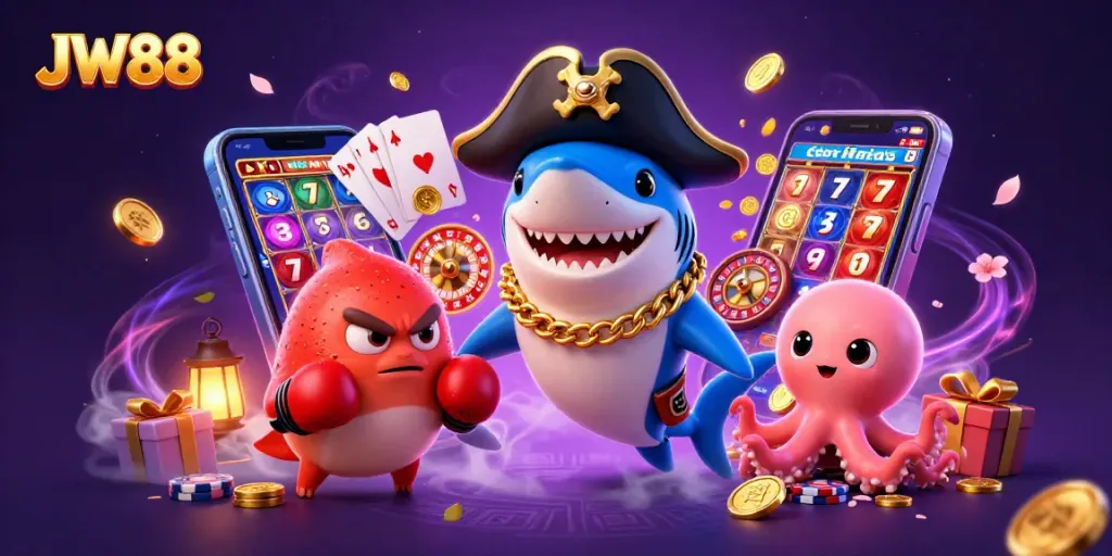 Experience JW88's captivating slots scene with engaging characters and dynamic game elements.