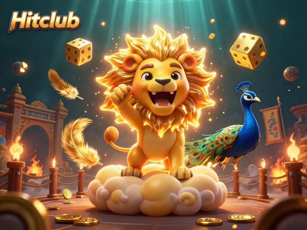 Engaging Hitclub gaming scene featuring a vibrant sun lion and dynamic casino elements