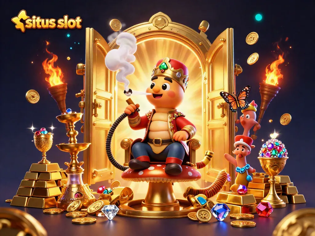 Experience the excitement of situs slot with stunning 3D illustrations showcasing vibrant casino action.