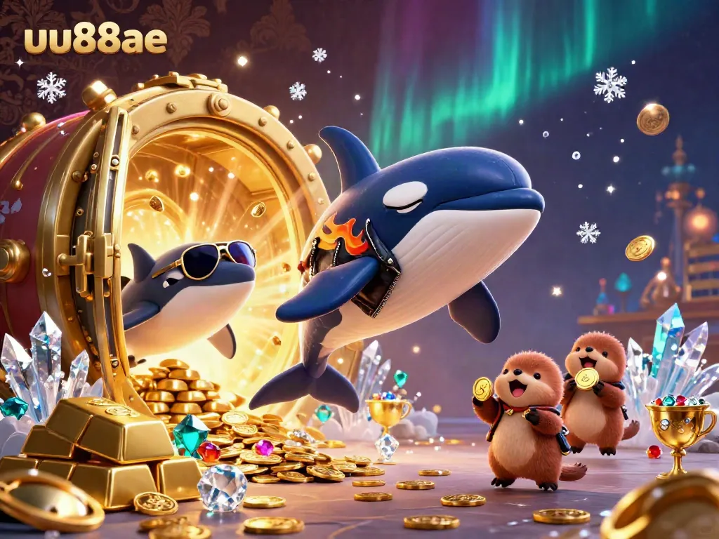 Engage with winning strategies on uu88ae featuring vibrant cartoon characters celebrating wealth in a dazzling casino scene.