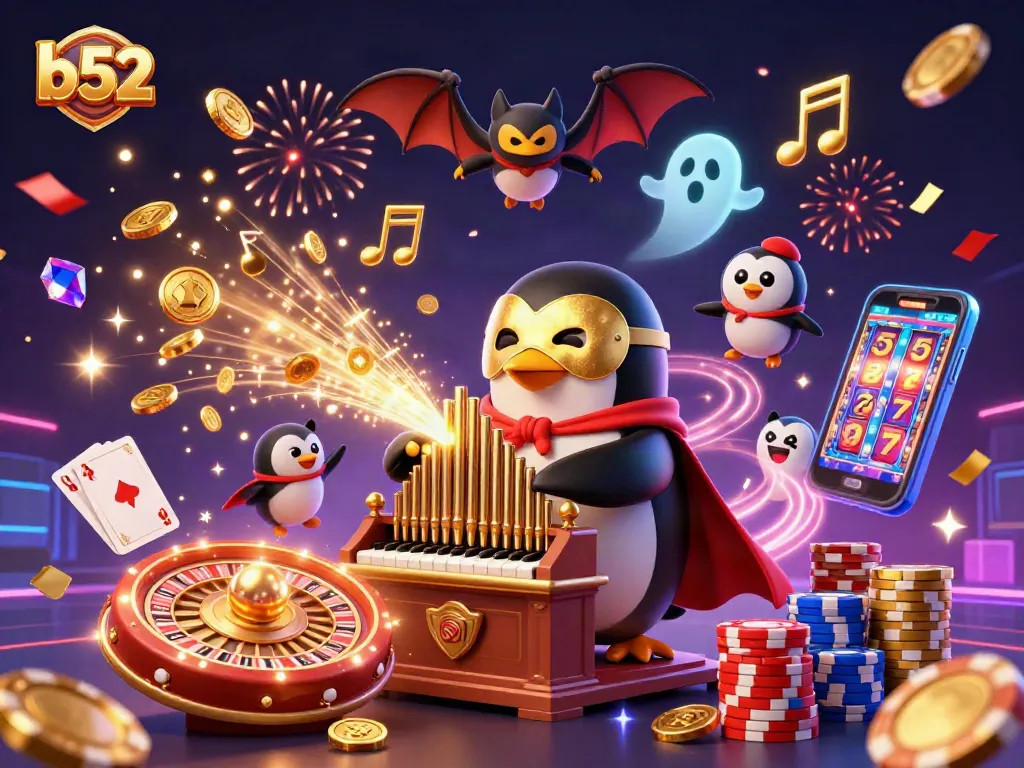 Experience thrilling wins at b52 with a vibrant scene filled with winning elements and casino excitement.