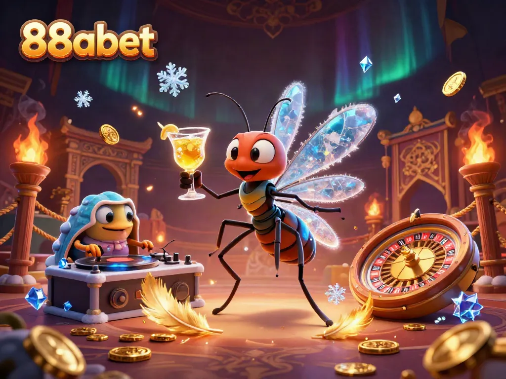 Bet on the excitement with 88abet's vibrant casino scene featuring golden cocktails and fossil records.