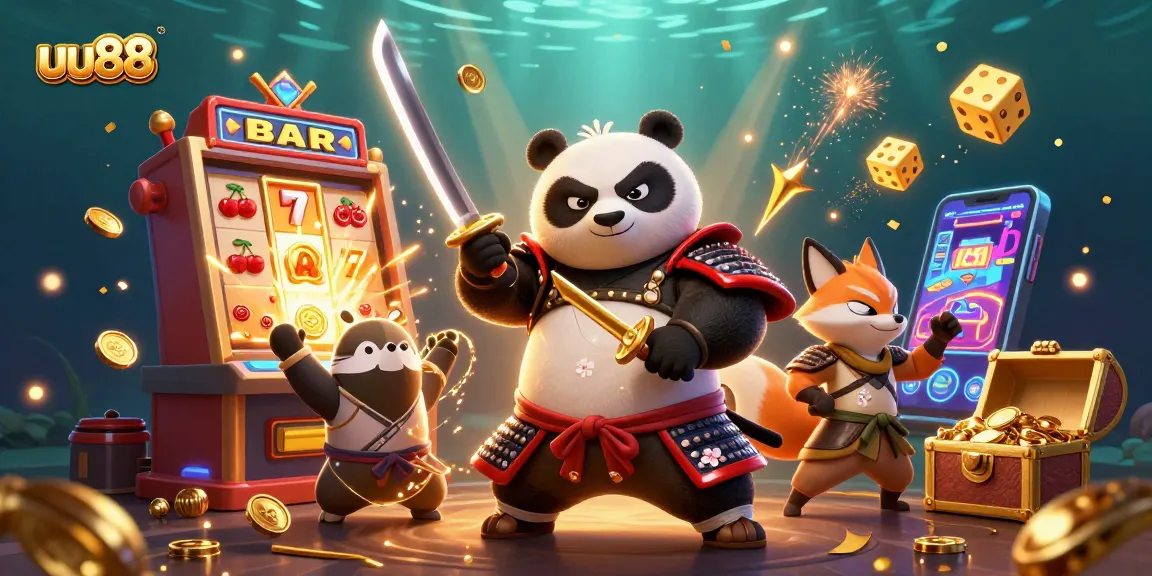 Join the uu88 adventure with a samurai panda and ninja fox amidst jackpot explosions!