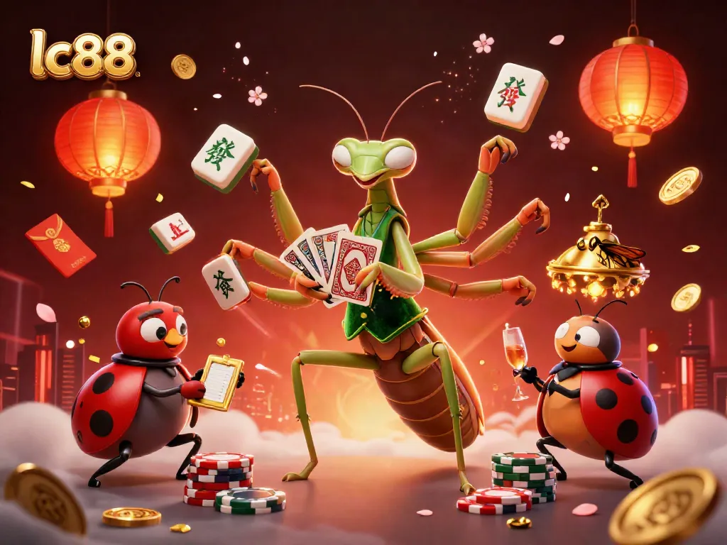 Engage with lc88 by winning at the vibrant casino scene featuring card games, chips, and festive decor.