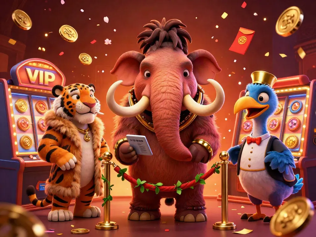 Experience the excitement of Go8 at the casino with vibrant slot reels and playful characters.