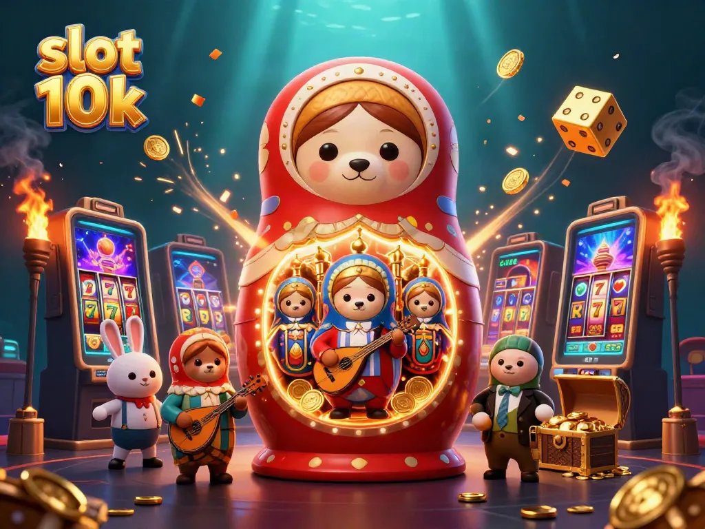 Experience thrilling gameplay with the vibrant slot 10k scene showcasing playful characters and dynamic game elements.