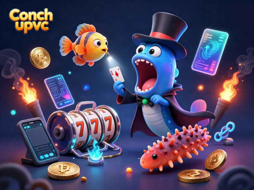Experience thrilling Conch upvc gameplay with vibrant slot elements and captivating characters in a magical underwater scene.