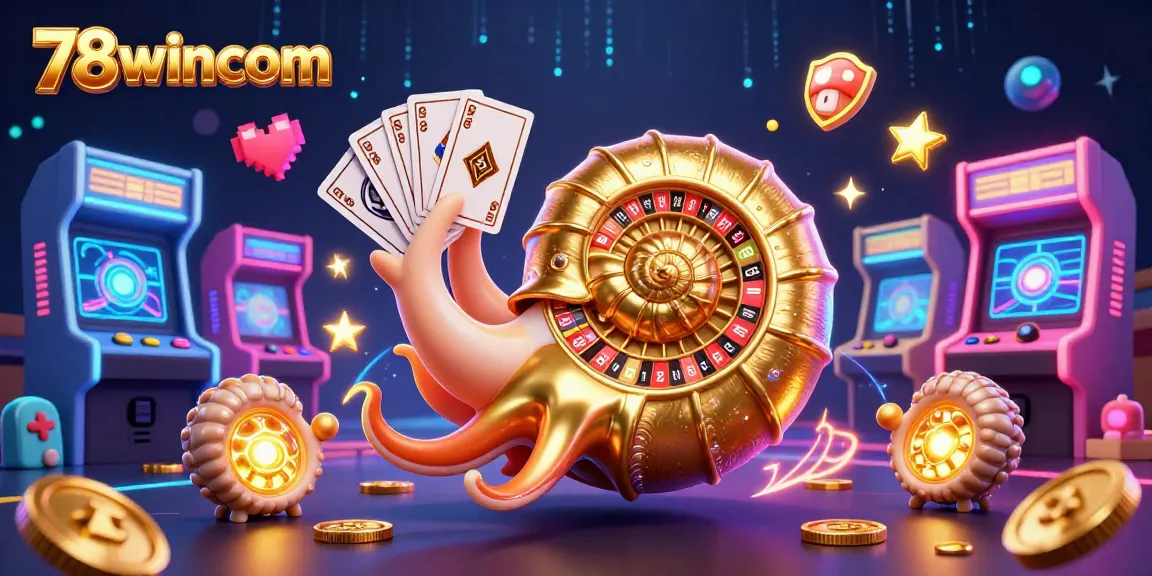 Engage with thrilling casino play at 78wincom, featuring a vibrant cartoon nautilus roulette scene.