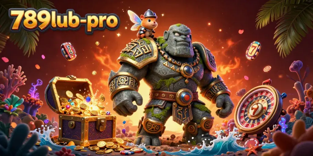 Join the adventure at 789lub-pro with magical characters amidst vibrant gambling elements.
