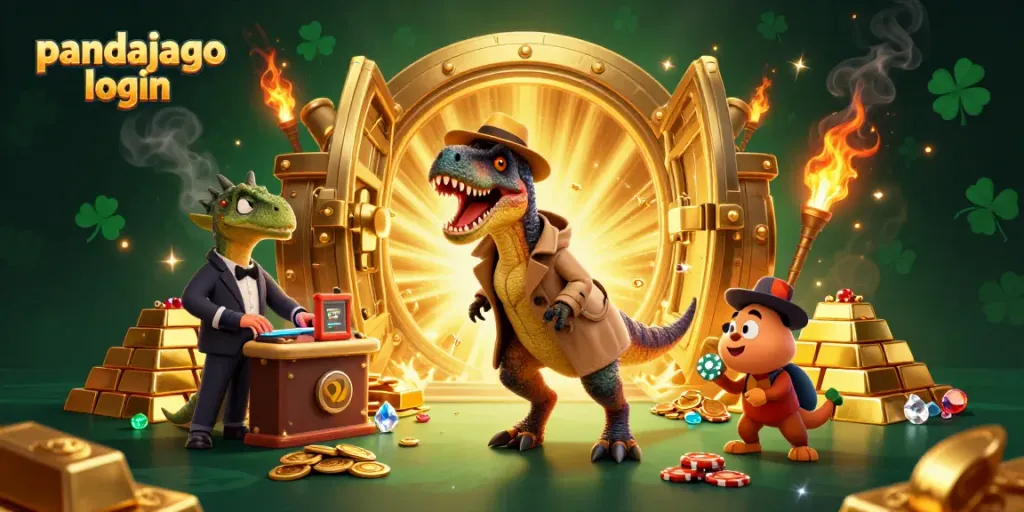 Slot online bernuansa ceria dan dinamis di pandajago login dengan dinosaur sebagai karakter utama.