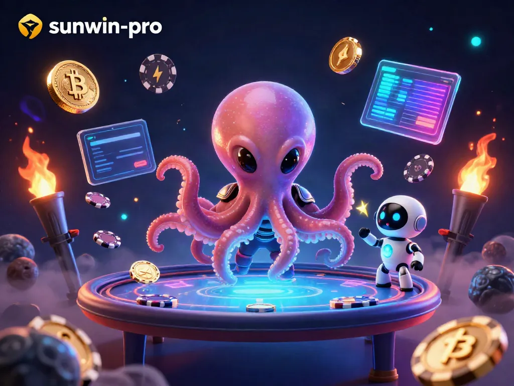 Experience thrilling poker action with sunwin-pro's cosmic alien casino illustration featuring vibrant cartoon characters.