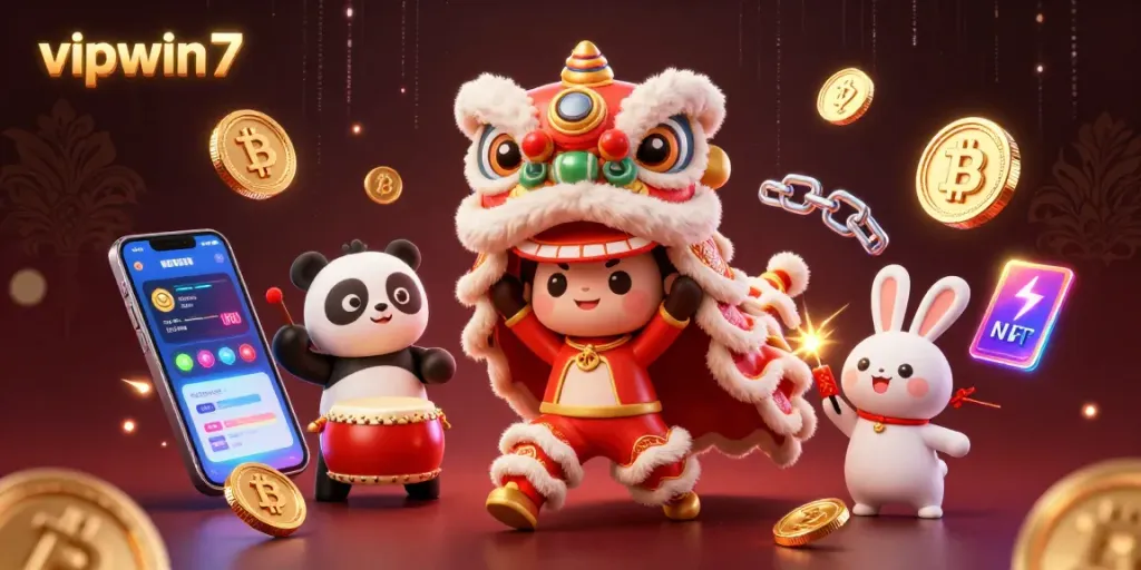 Join the fun with vipwin7 as players engage in exciting casino games amid vibrant characters.